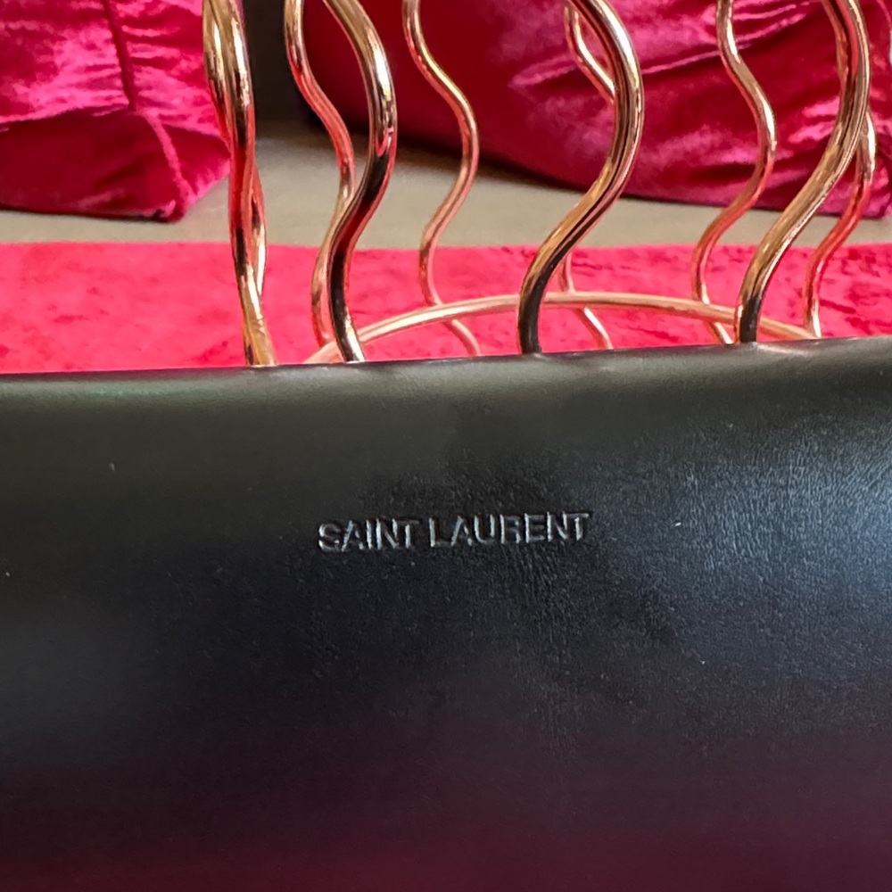 Saint Laurent Black Leather Authentic Sunglasses case. - Picture 2 of 7